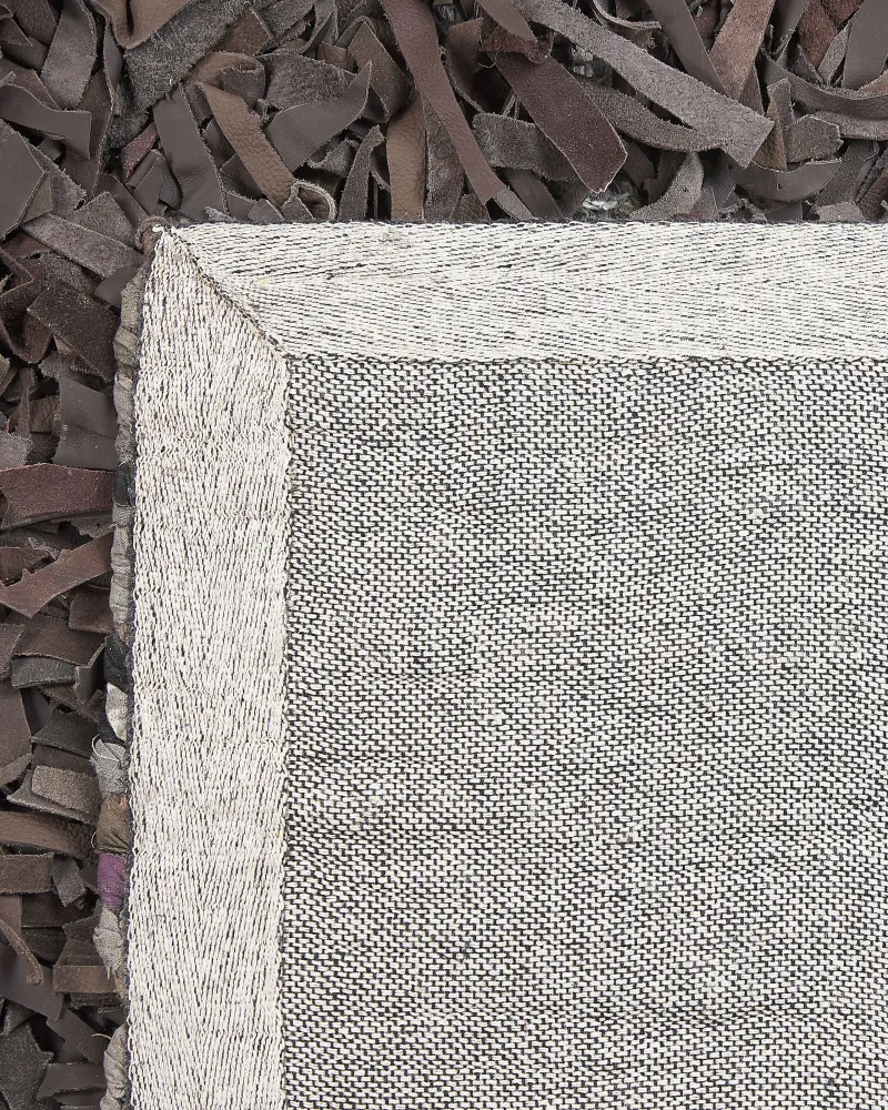 Tappeto shaggy pelle marrone 160 x 230 cm MUT