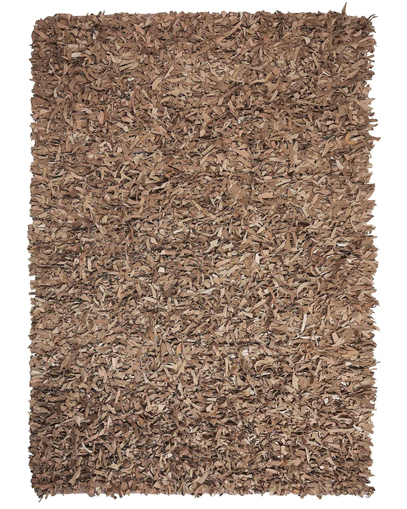 Tappeto shaggy pelle panna 140 x 200 cm MUT