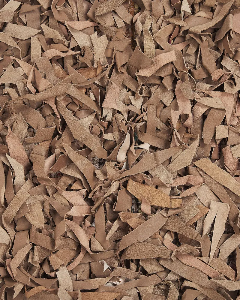 Tappeto shaggy pelle panna 140 x 200 cm MUT