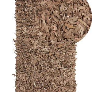 Tappeto shaggy pelle panna 80 x 150 cm MUT