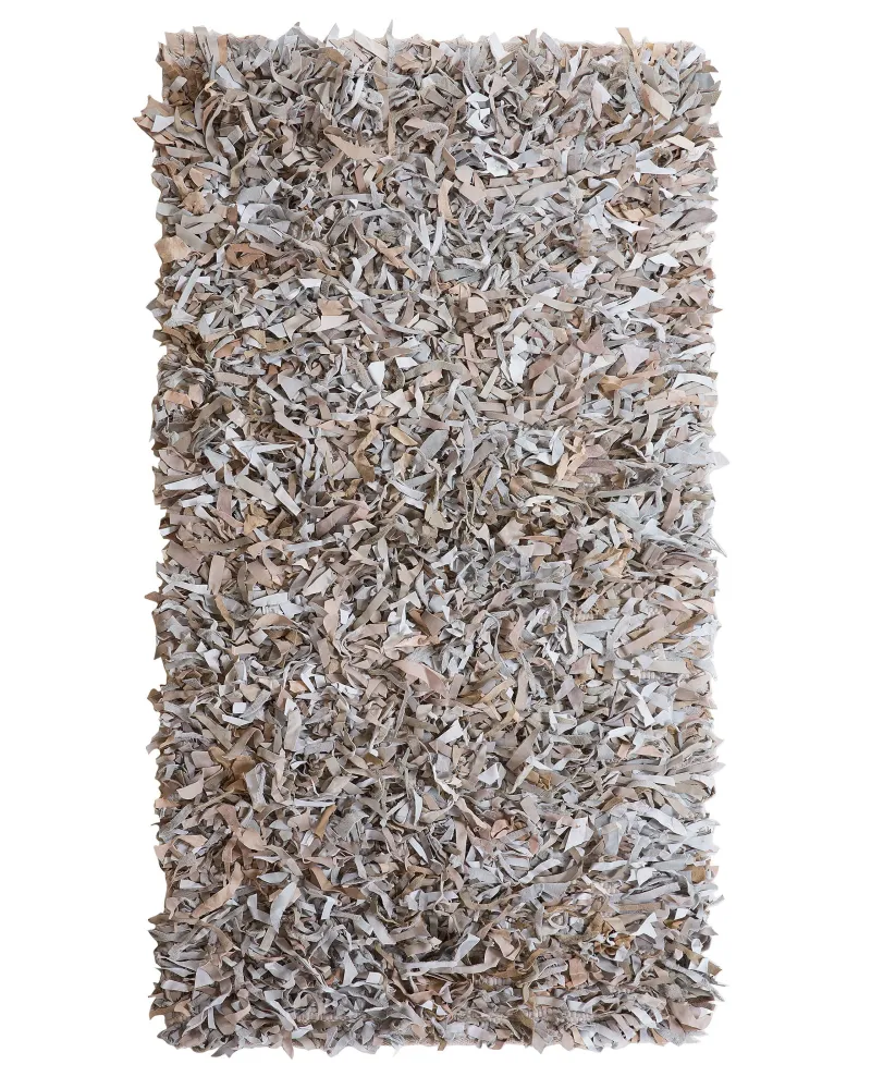 Tappeto shaggy pelle panna chiaro 80 x 150 cm MUT