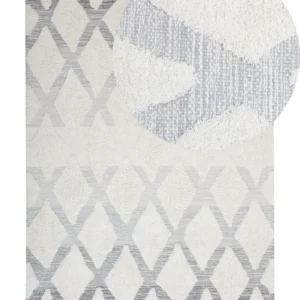 Tappeto shaggy pelo ampio beige e grigio 140x200cm PENDIK