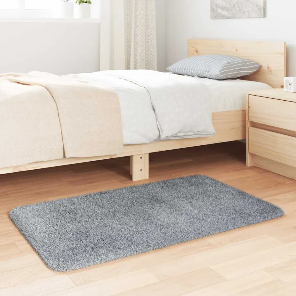 Tappeto Shaggy Pelo Ampio NAVARRA Grigio Chiaro 60x100 cm