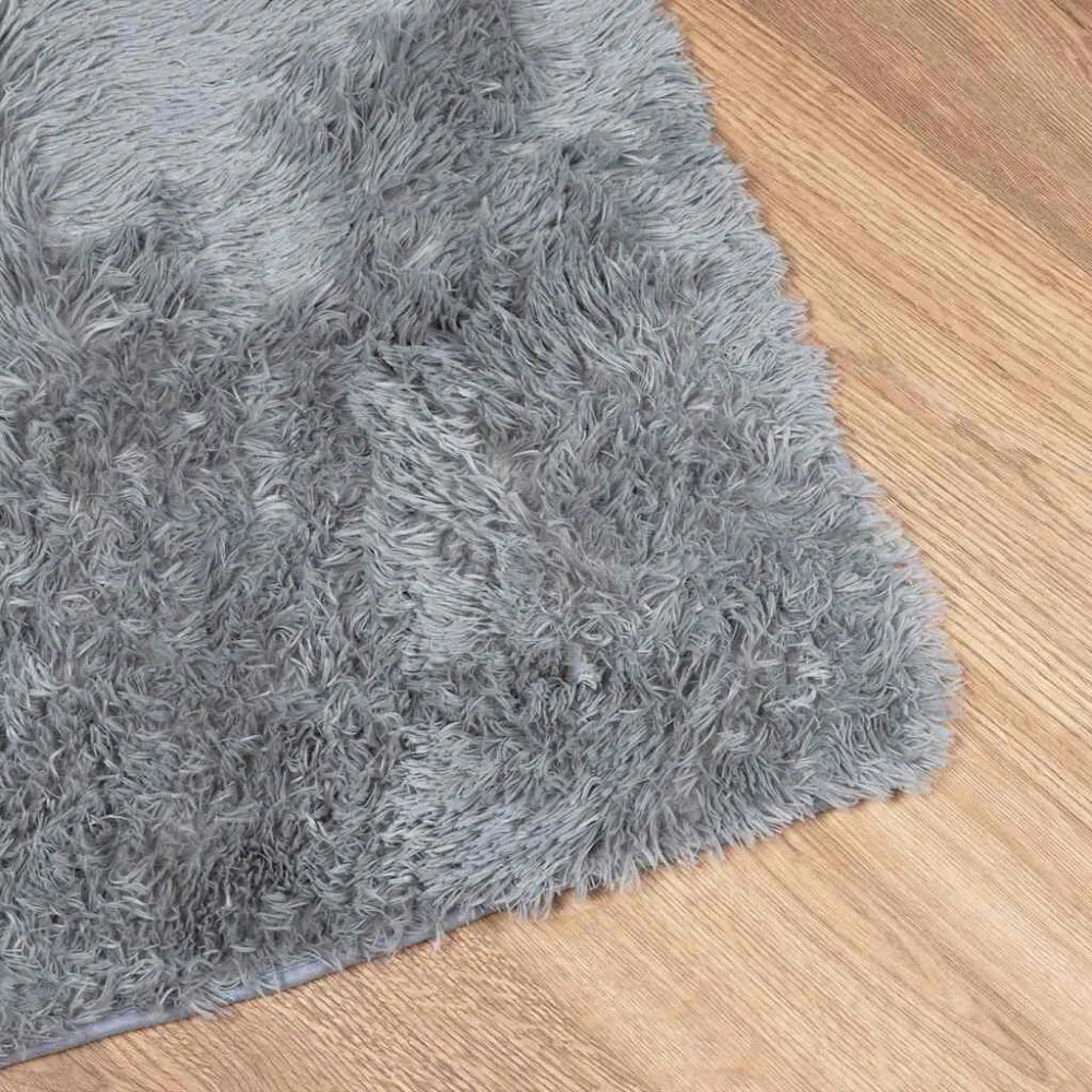 Tappeto Shaggy Pelo Ampio NAVARRA Grigio Chiaro 60x100 cm