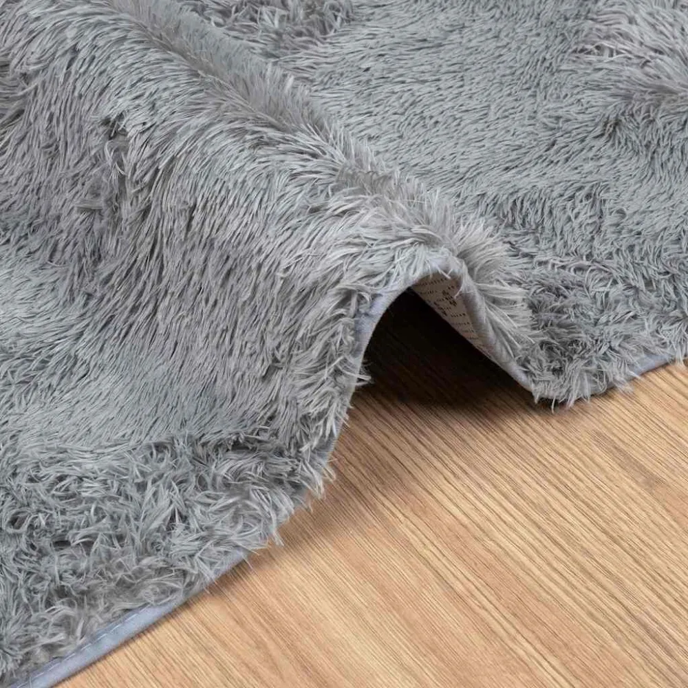 Tappeto Shaggy Pelo Ampio NAVARRA Grigio Chiaro 60x100 cm