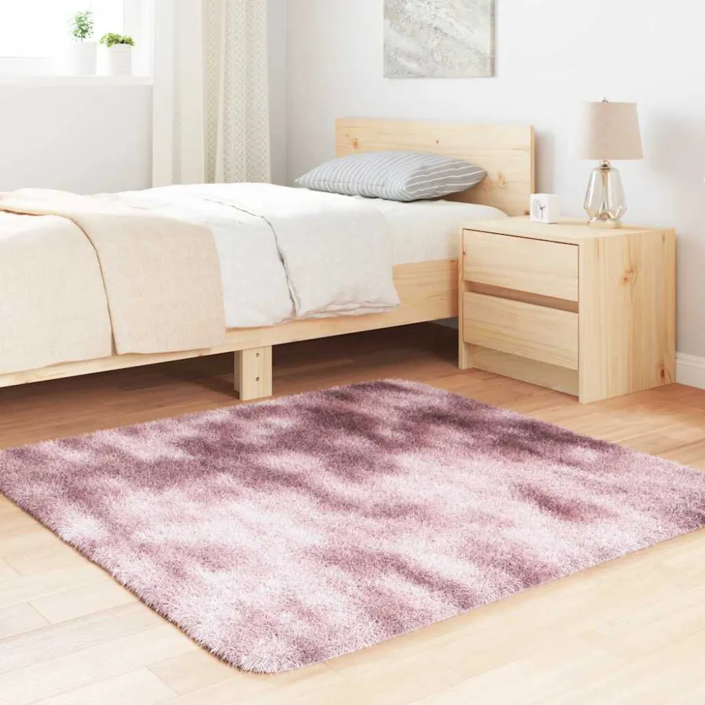 Tappeto Shaggy Pelo Ampio NAVARRA Rosa Antico 120x120cm