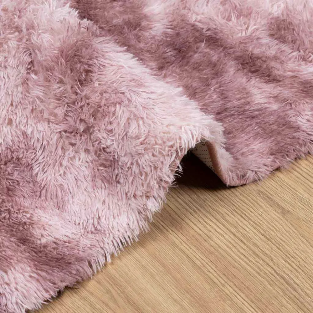 Tappeto Shaggy Pelo Ampio NAVARRA Rosa Antico 120x120cm