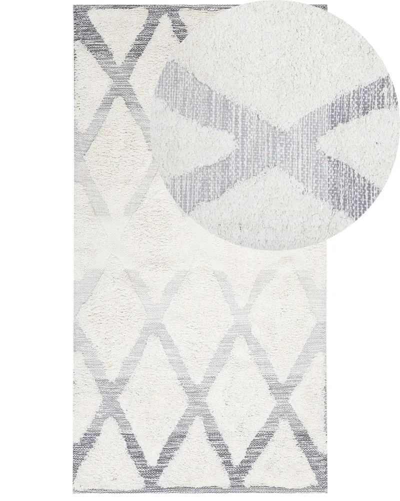Tappeto shaggy pelo durativo beige e grigio 80x150cm PENDIK