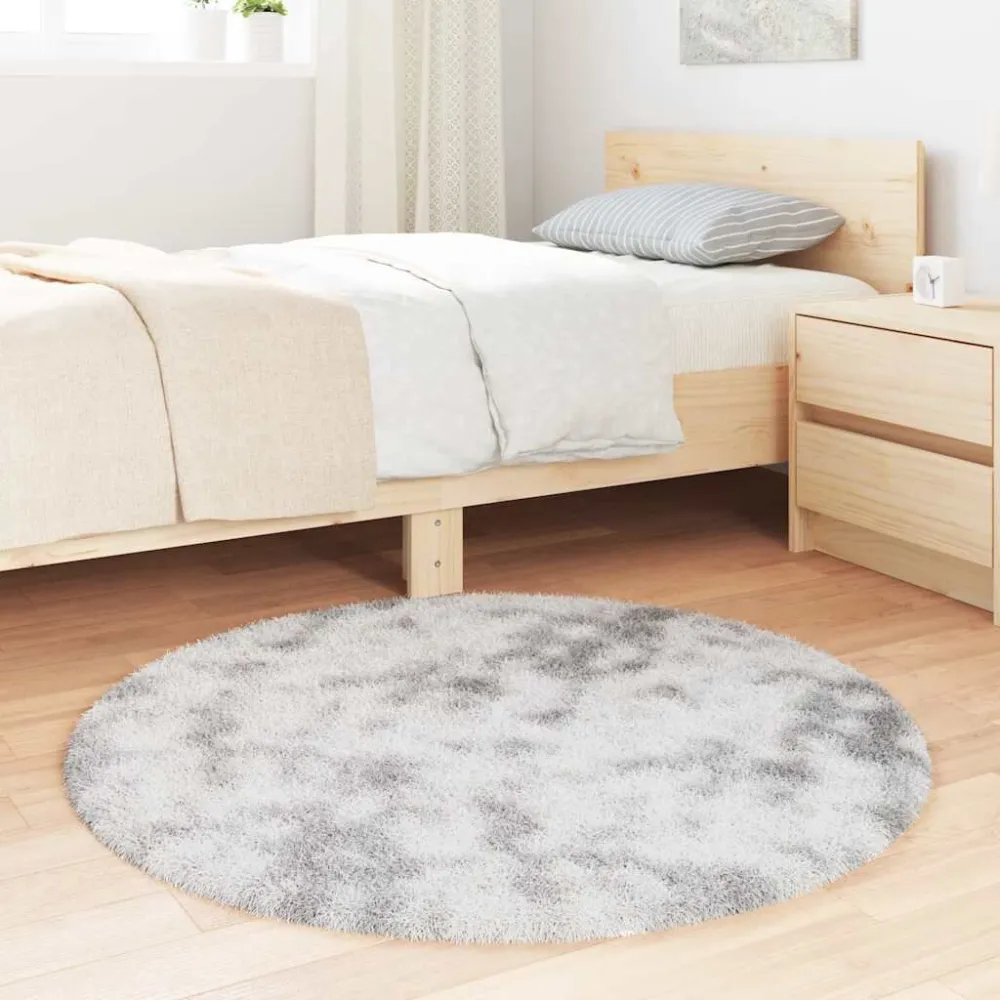Tappeto Shaggy Pelo Durativo NAVARRA Grigio Argento 100x100cm
