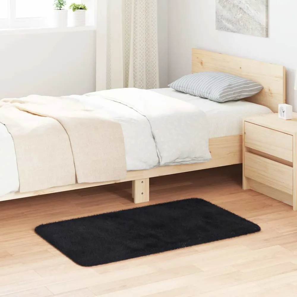 Tappeto Shaggy Pelo Durativo NAVARRA Nero 60x100 cm poliestere
