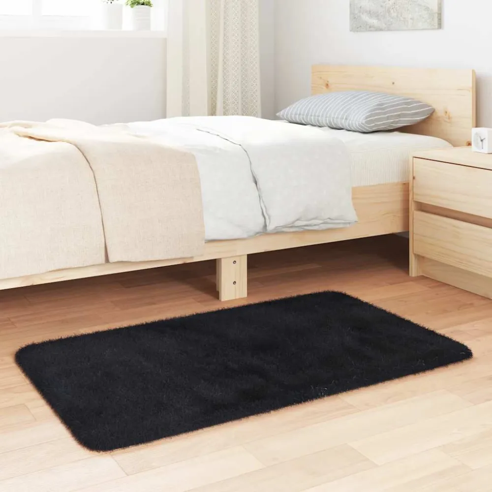 Tappeto Shaggy Pelo Durativo NAVARRA Nero 60x100 cm poliestere