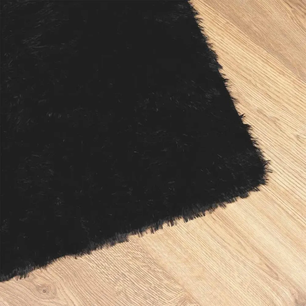 Tappeto Shaggy Pelo Durativo NAVARRA Nero 60x100 cm poliestere
