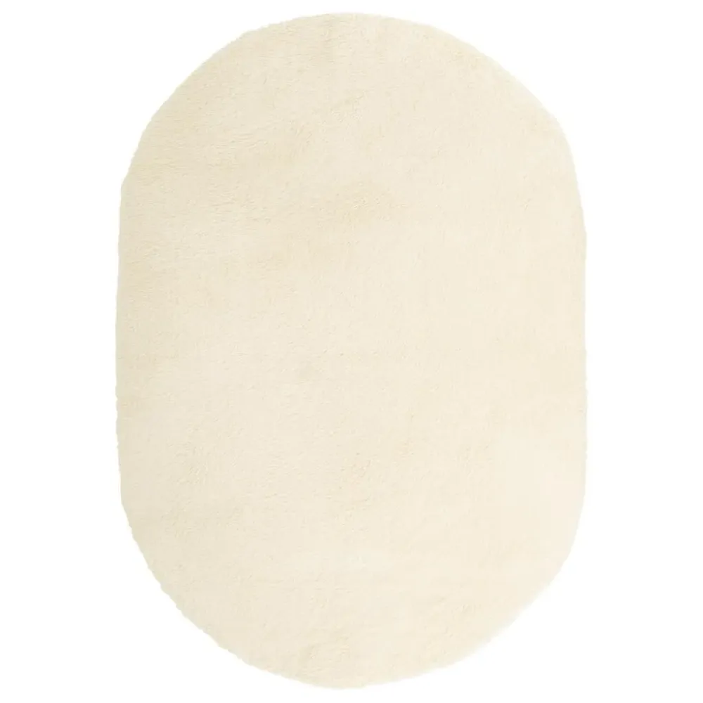 Tappeto Shaggy Pelo Esteso NAVARRA Crema 300x200 cm poliestere