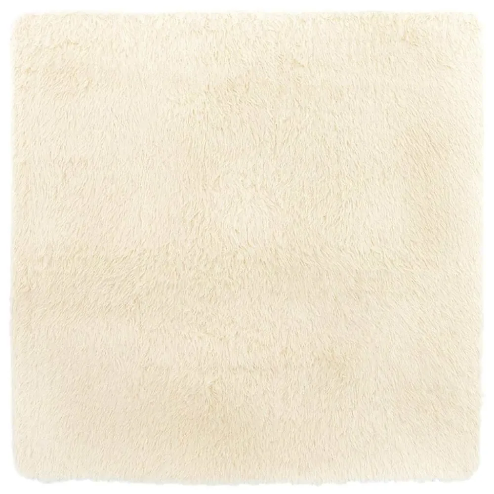 Tappeto Shaggy Pelo Esteso NAVARRA Crema 120x120 cm poliestere