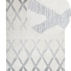 Tappeto shaggy pelo lungo camoscio e grigio 140x200cm PENDIK