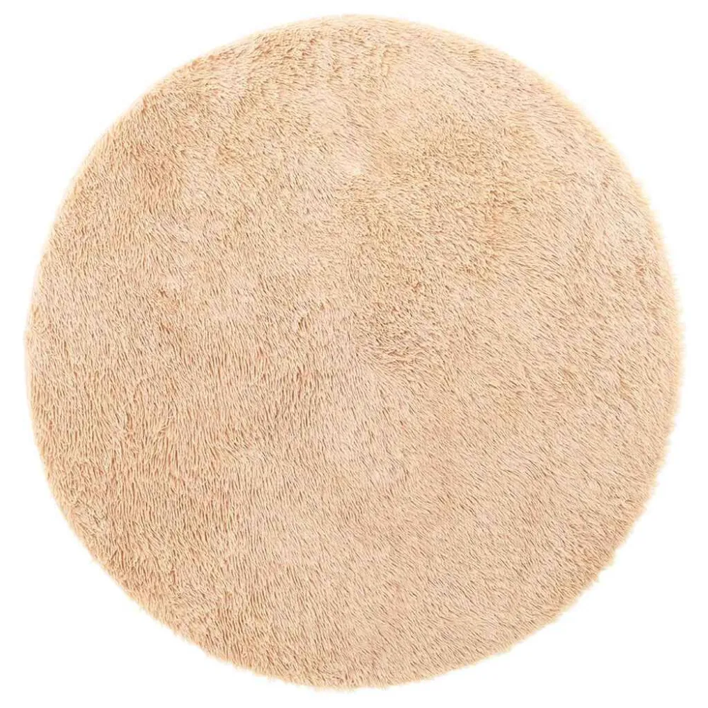 Tappeto Shaggy Pelo Lungo NAVARRA Crema 100x100 cm poliestere