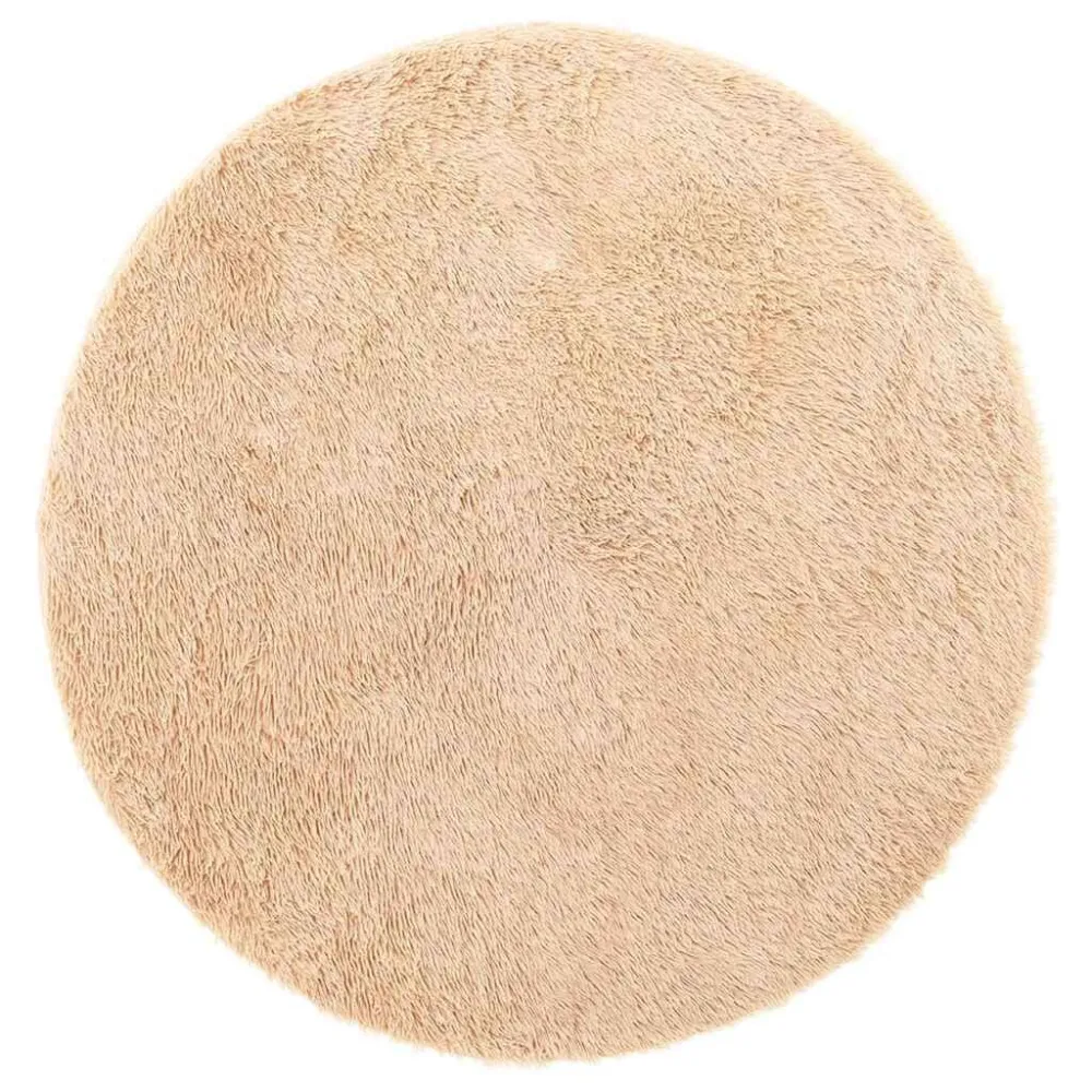 Tappeto Shaggy Pelo Lungo NAVARRA Crema 100x100 cm poliestere