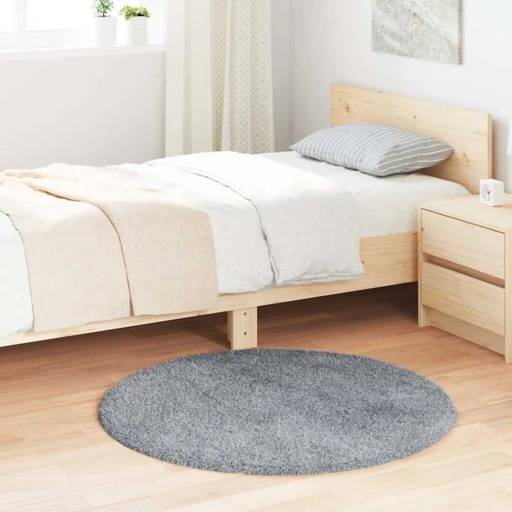 Tappeto Shaggy Pelo Lungo NAVARRA Grigio Palese 100x100 cm