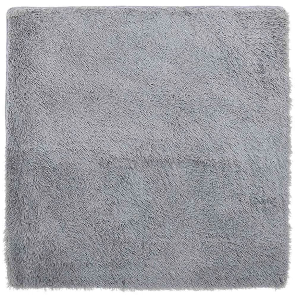 Tappeto Shaggy Pelo Lungo NAVARRA Grigio Limpido 120x120 cm
