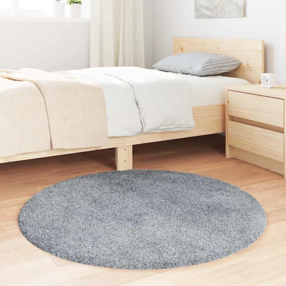 Tappeto Shaggy Pelo Lungo NAVARRA Grigio Palese 100x100 cm