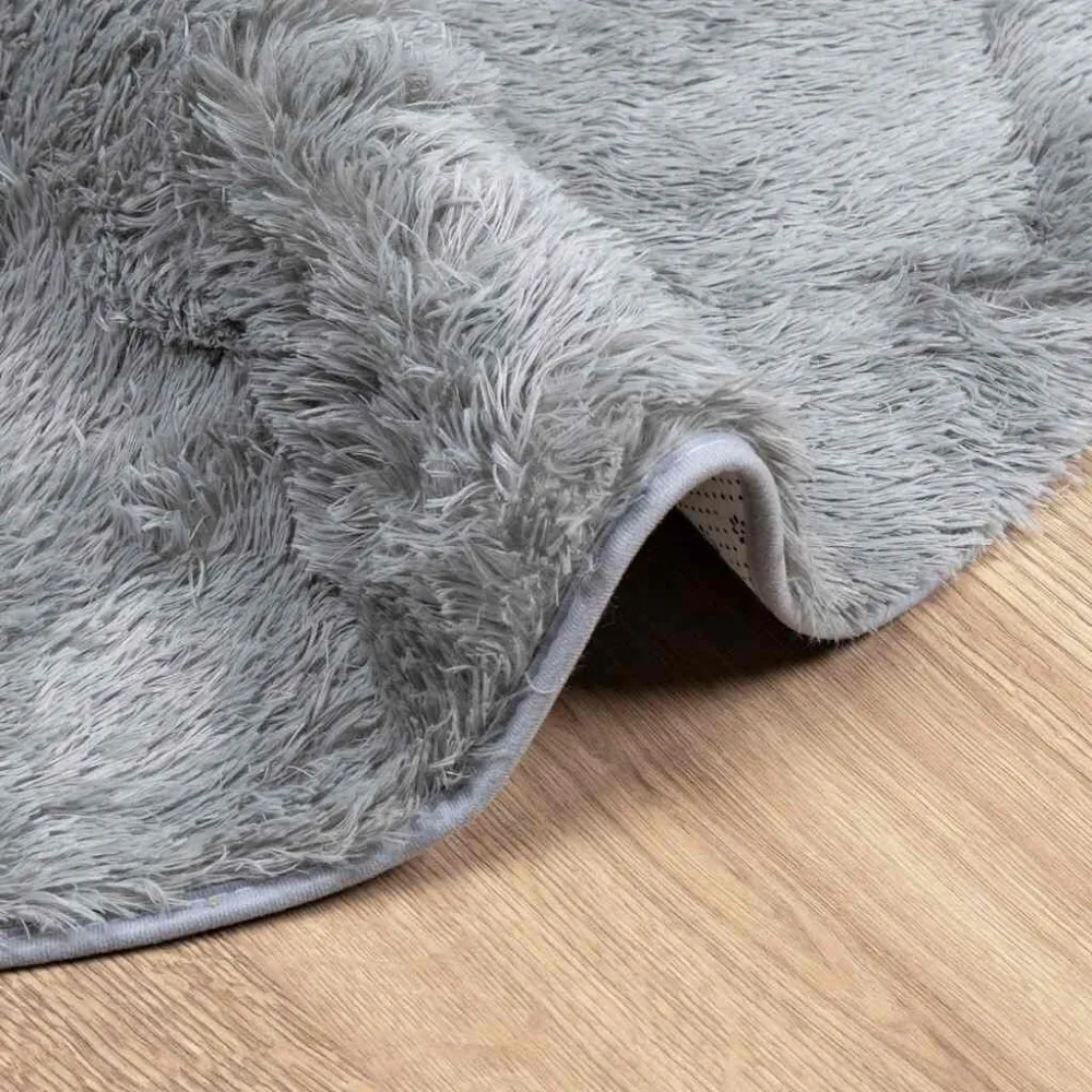 Tappeto Shaggy Pelo Lungo NAVARRA Grigio Palese 100x100 cm