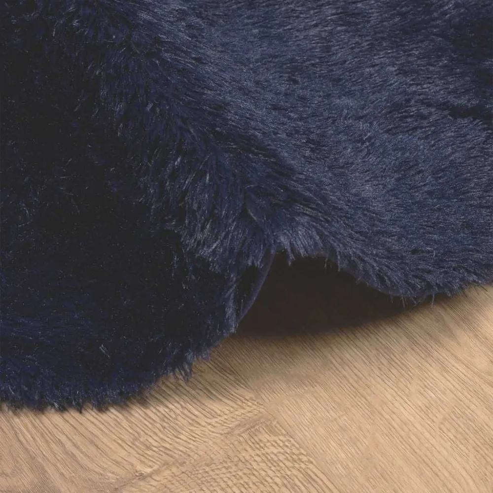 Tappeto Shaggy Pelo Prolungato NAVARRA Blu Marino 100x100 cm