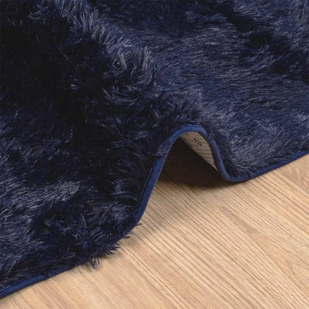 Tappeto Shaggy Pelo Prolungato NAVARRA Blu Marino 120x120 cm