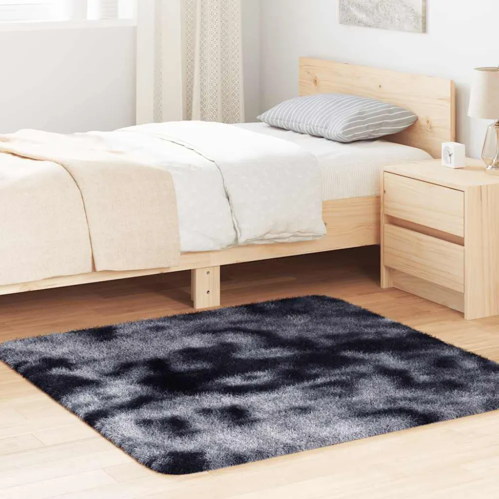 Tappeto Shaggy Pelo Vasto NAVARRA Grigio Scuro 120x120 cm