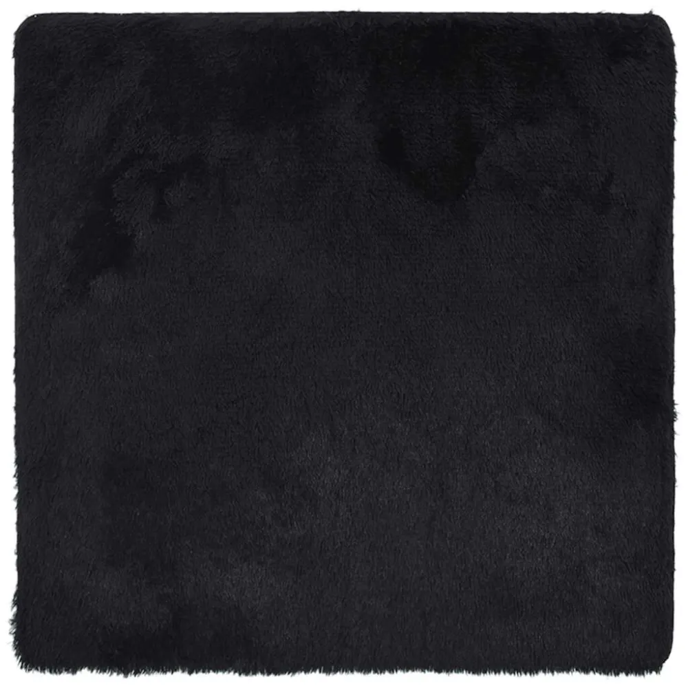 Tappeto Shaggy Pelo Vasto NAVARRA Nero 120x120 cm poliestere
