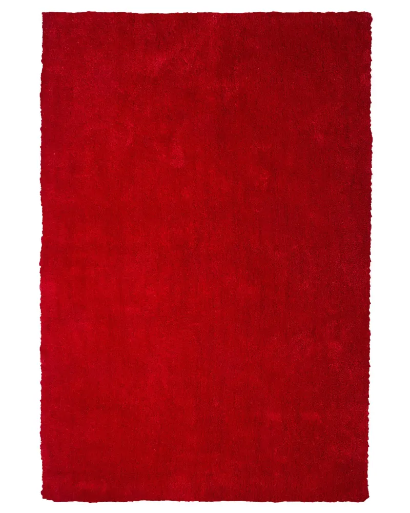 Tappeto shaggy rosso 140 x 200 cm DEMRE