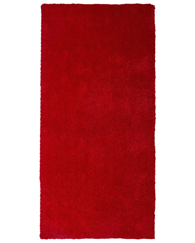 Tappeto shaggy rosso 80 x 150 cm DEMRE