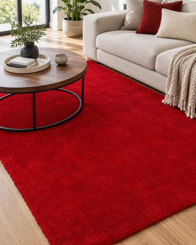 Tappeto shaggy rosso 160x230 cm DEMRE