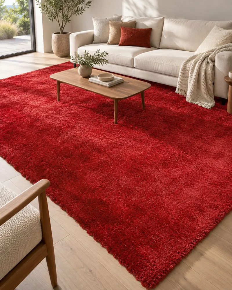 Tappeto shaggy rosso 200 x 300 cm EVREN