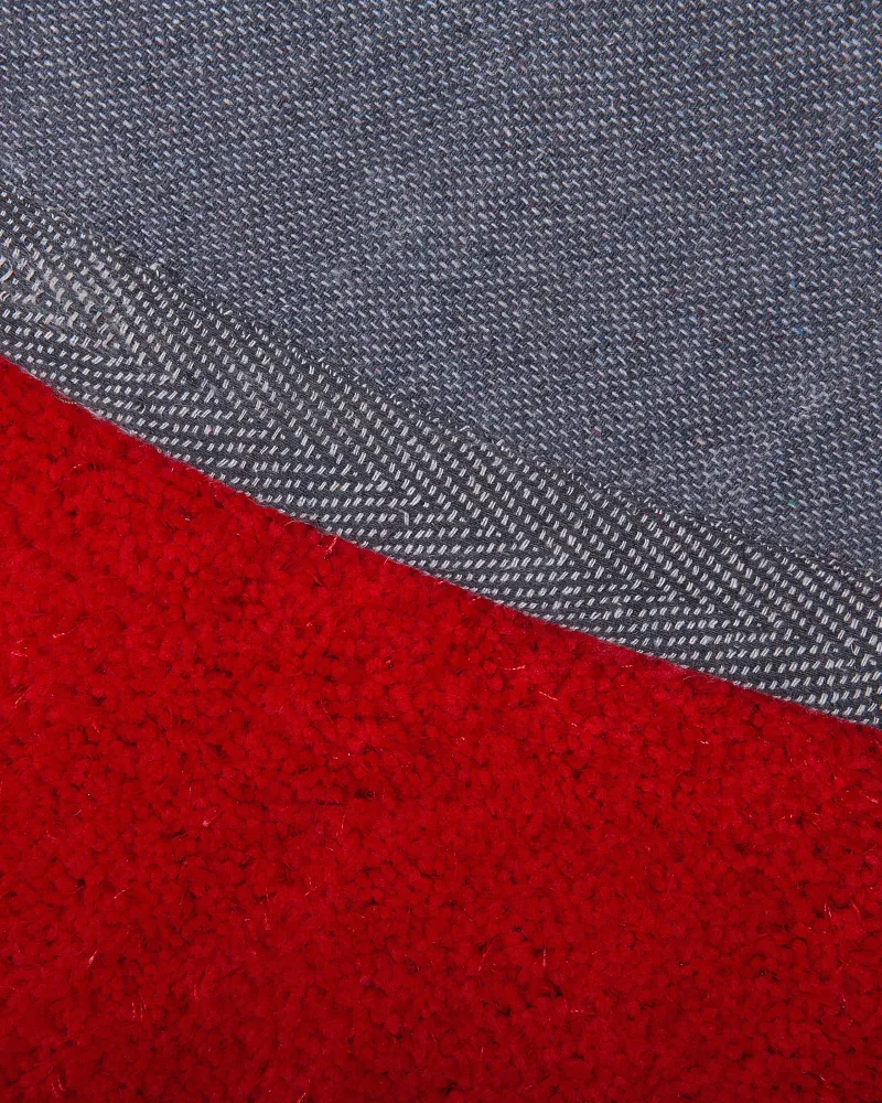 Tappeto shaggy rosso tondo ⌀ 140 cm DEMRE