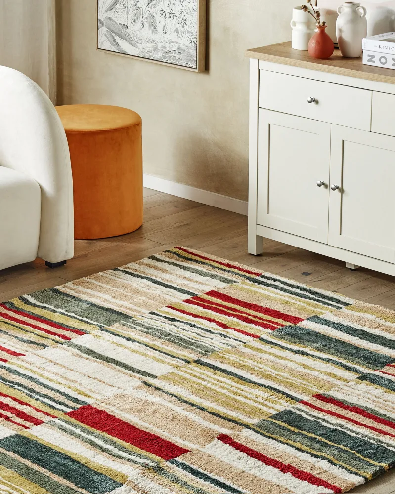 Tappeto tessuto pelo ridotto multicolore 140x200cm FATSA