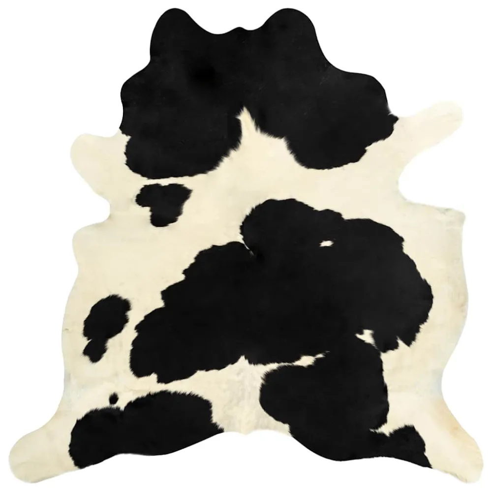 Tappeto Vera Pelle Bovina Bianco e Nero 150x170 cm