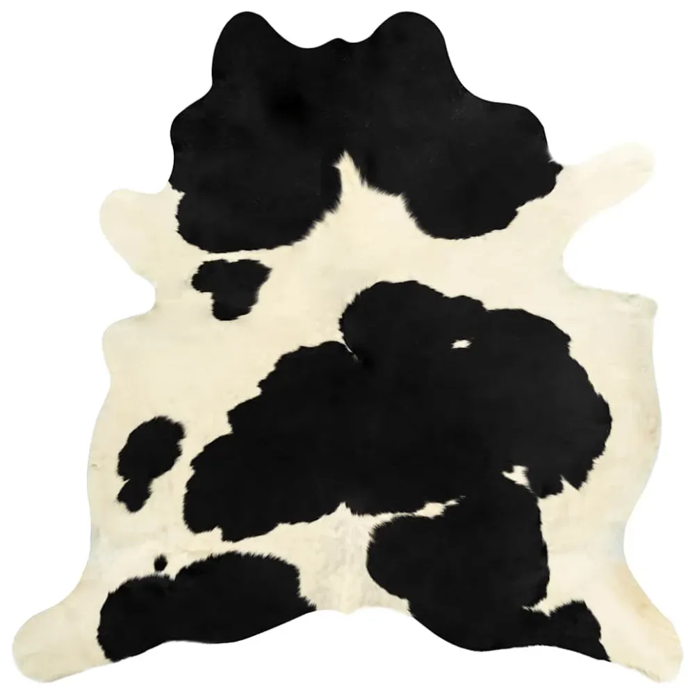 Tappeto Vera Pelle Bovina Bianco e Nero 150x170 cm