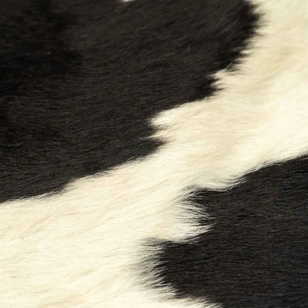 Tappeto Vera Pelle Bovina Bianco e Nero 150x170 cm