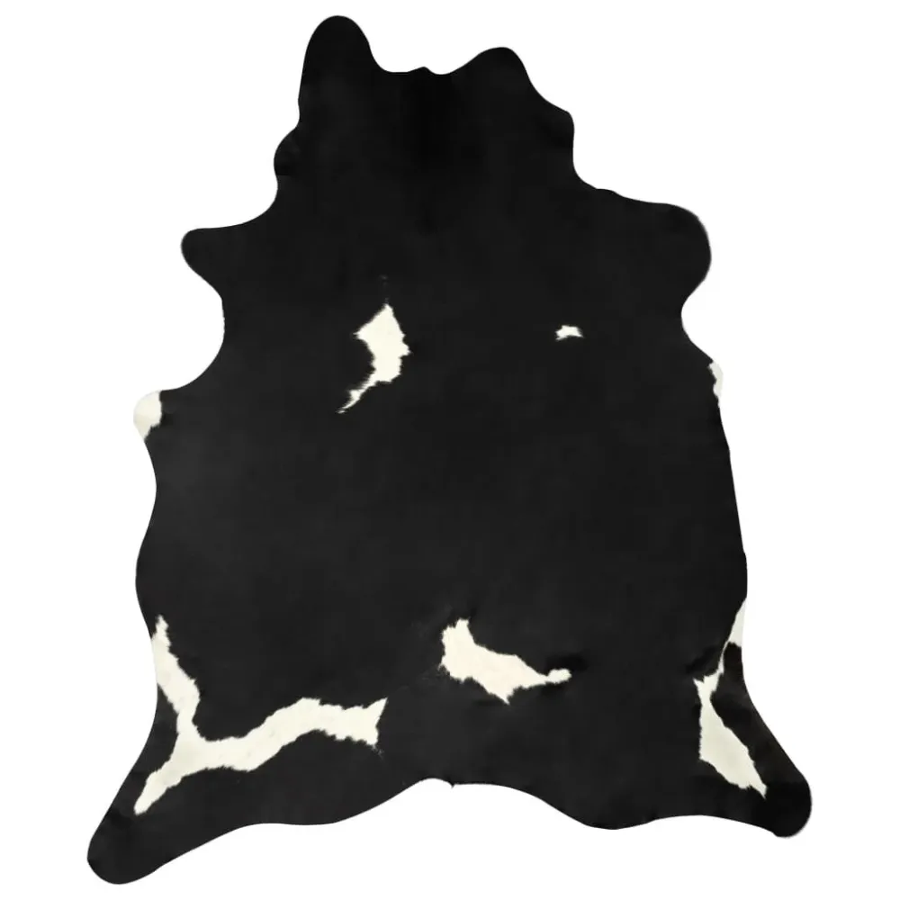 Tappeto Vera Pelle Bovina Bianco e Nero 150x170 cm
