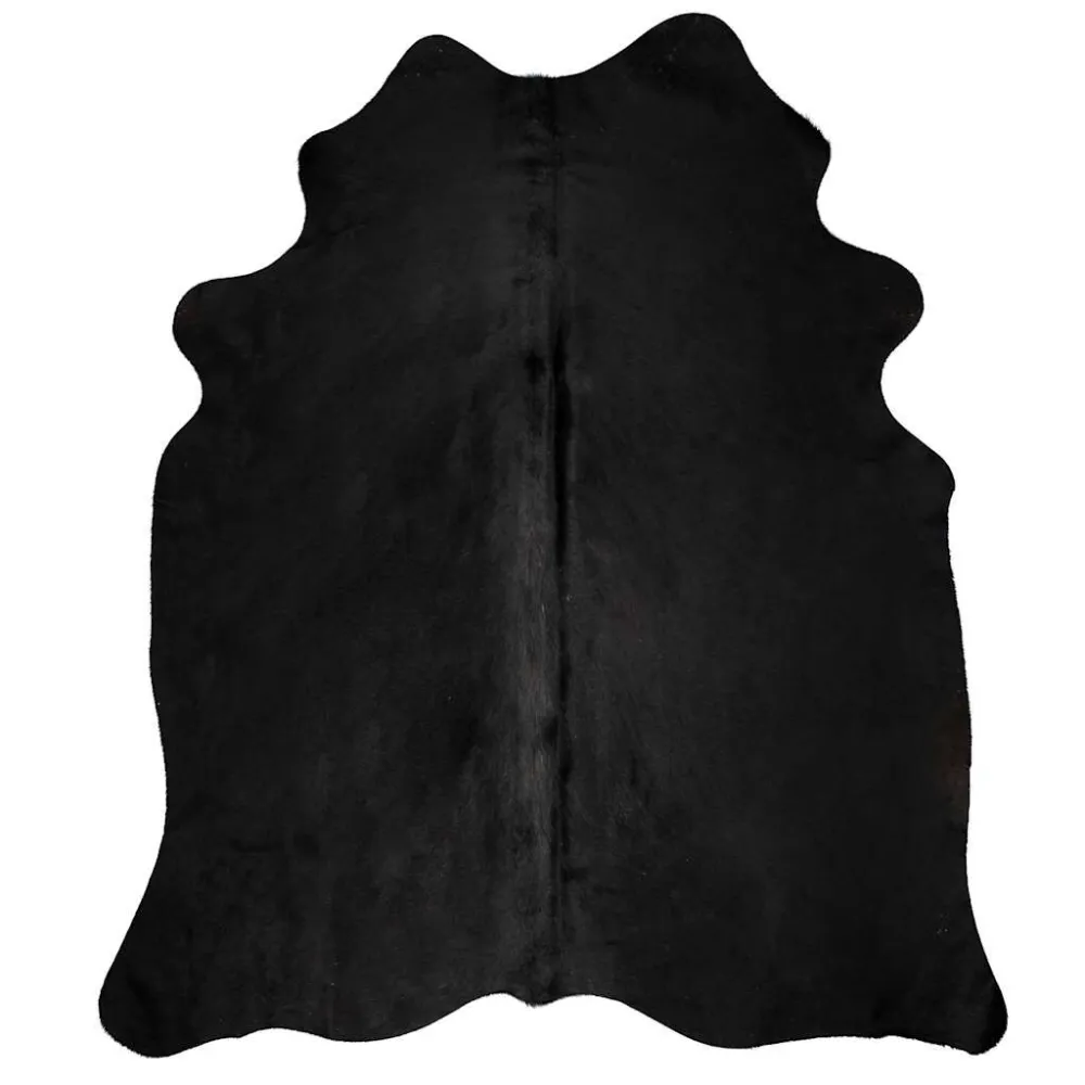 Tappeto Vera Pelle Bovina Nero 150x170 cm