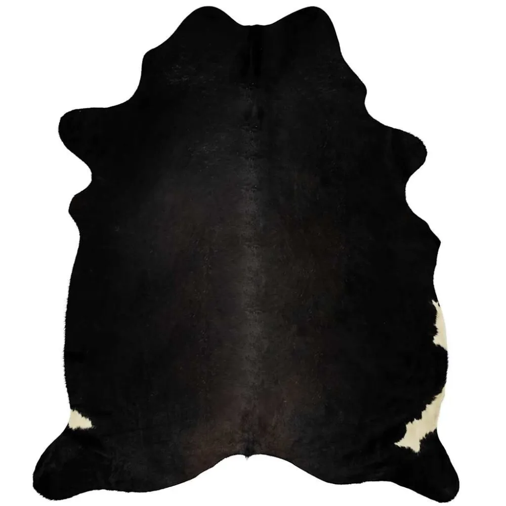 Tappeto Vera Pelle Bovina Nero 150x170 cm