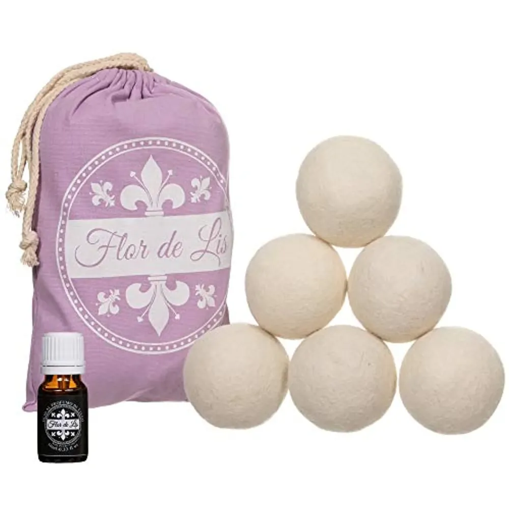 Novità Palline Per Asciugatrice di lana con olio al profumo di talco Esclusivo,L'unico Made EU, Ammorbidente Biancheria, P...