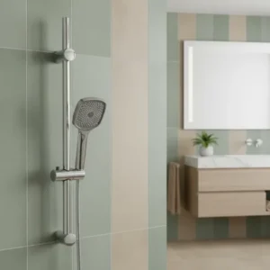 Saliscendi DocciaGo Collezione Pluton con interasse regolabile e doccino monofunzione - Finitura Cromata
