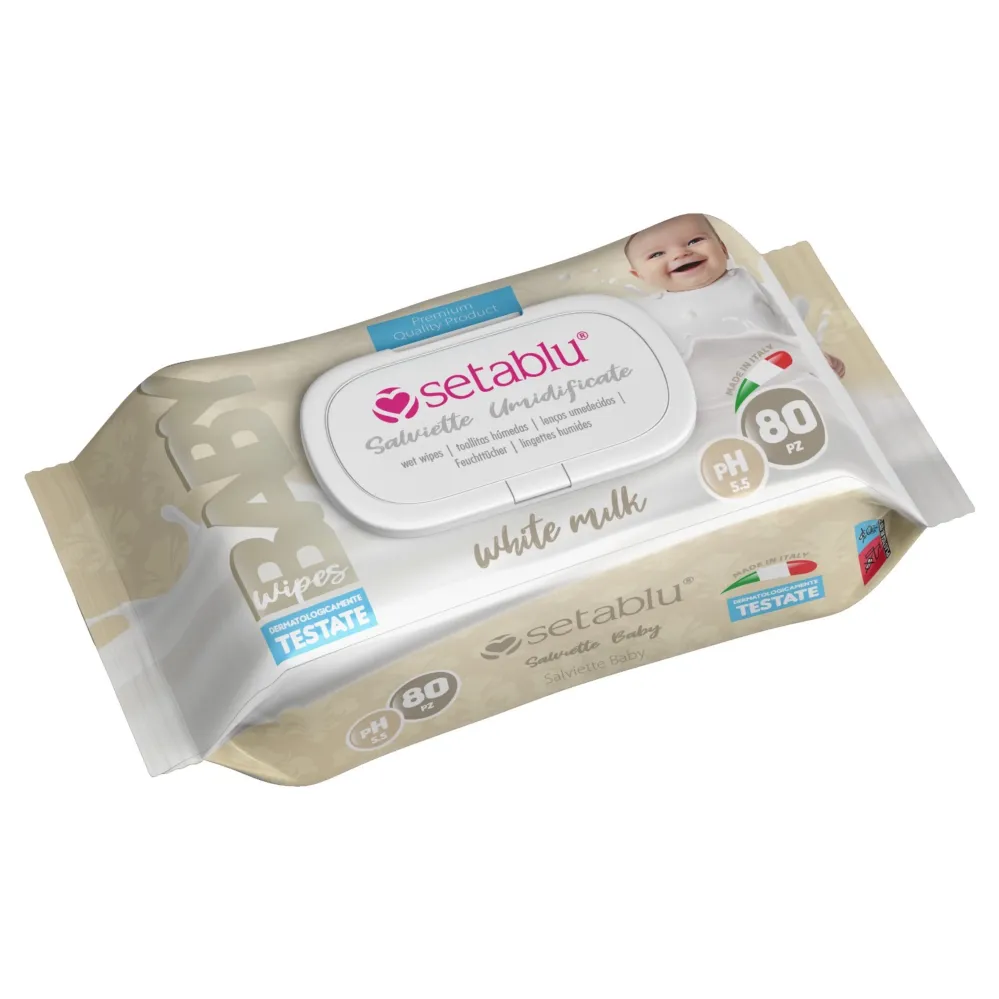 Salviette Umidificate - SetaBlu - White Milk - 80 pz