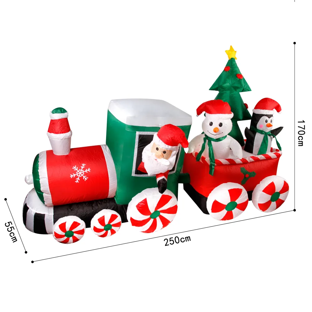 Treno gonfiabile di Babbo Natale LED impermeabile
