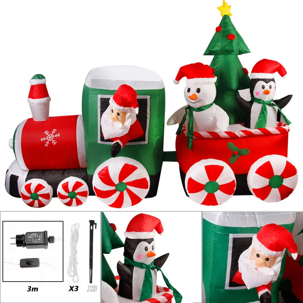 Treno gonfiabile di Babbo Natale LED impermeabile