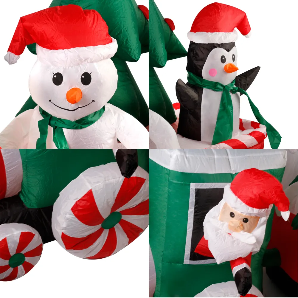 Treno gonfiabile di Babbo Natale LED impermeabile