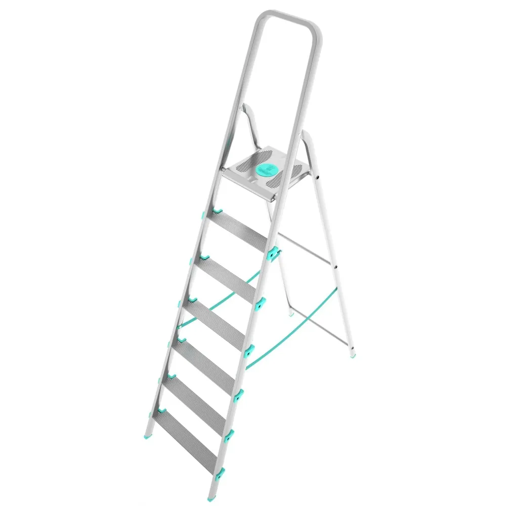 Colombo LIBELLULA - Scala pioli, 7 gradini, Scaletta Domestica Pieghevole, Altezza 152 cm, Portata max 150kg, Scaletta all...