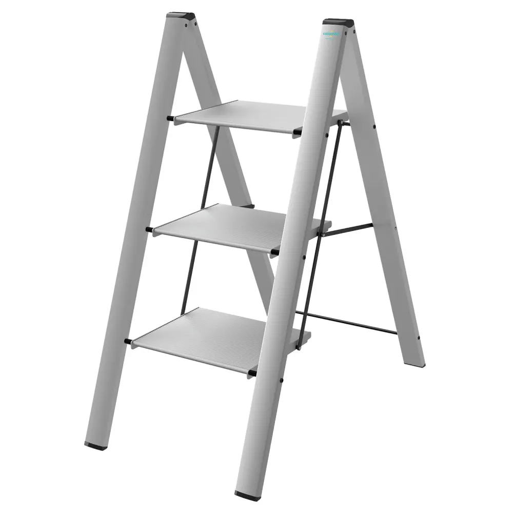 Colombo Leonardo 3 - Sgabello alluminio, scaletta pieghevole, 3 gradini
