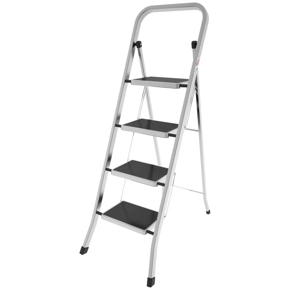 Colombo FACTOTUM ALLUMINIO - Scaletta, Scala 4 gradini, Scala Pioli, Scaletta Pieghevole, dimensione gradino 30x21 cm, por...